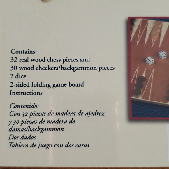 TOYS R US Pavilion Chess checkers backgammon 3 games in 1 - Picture 4 of 6